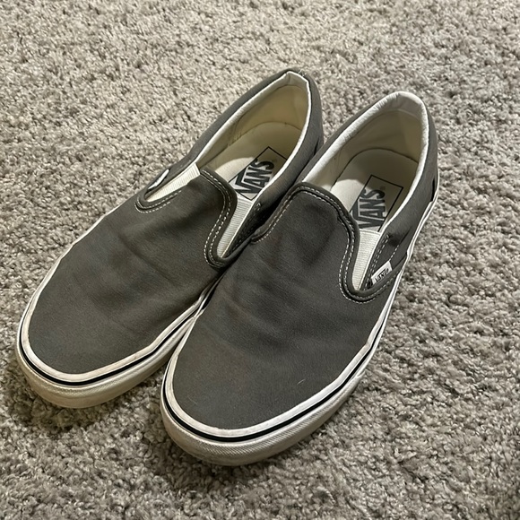 Slip on grey Vans, Women’s 9.5/Men’s 8 - Picture 1 of 5